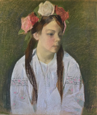 Картина Девочка в венке, художник Константин Ломыкин Картина Девочка в венке, художник Константин Ломыкин
