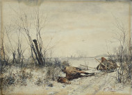 Картина Пейзаж с лошадью, художник Геннадий Ладыженский - продано Картина Пейзаж с лошадью, художник Геннадий Ладыженский - продано