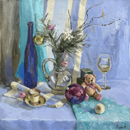 Картина Лиловый ёлочный шар, художник Лоза Наталья Картина Лиловый ёлочный шар, художник Лоза Наталья